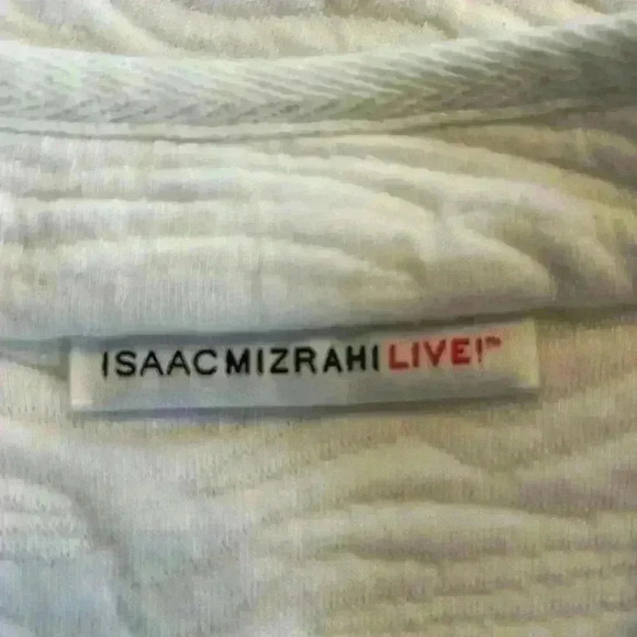 Isaac Mizrahi Jacket White Women’s Size Medium Quilted Cotton Blend Pockets - Picture 3 of 7